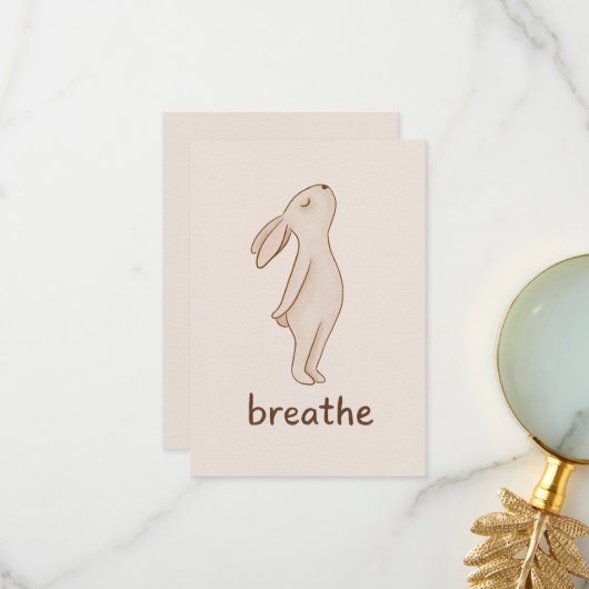 Breathe Bunny Thank You Card Bedankkaart (Voorkant / Achterkant in situ)