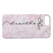 Breathe Daisy-ontwerp op roze marmer Case-Mate iPhone Case (Achterkant (Horizontaal))