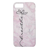 Breathe Daisy-ontwerp op roze marmer Case-Mate iPhone Case (Achterkant)