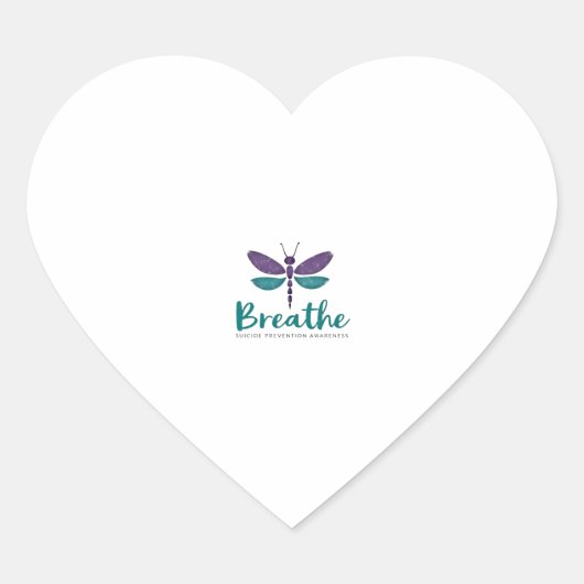 Breathe Dragonfly Suicide Prevention mental health Hart Sticker (Voorkant)