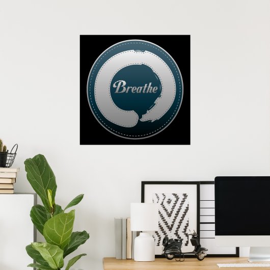 Breathe Enso Stitch Poster (Thuiskantoor)