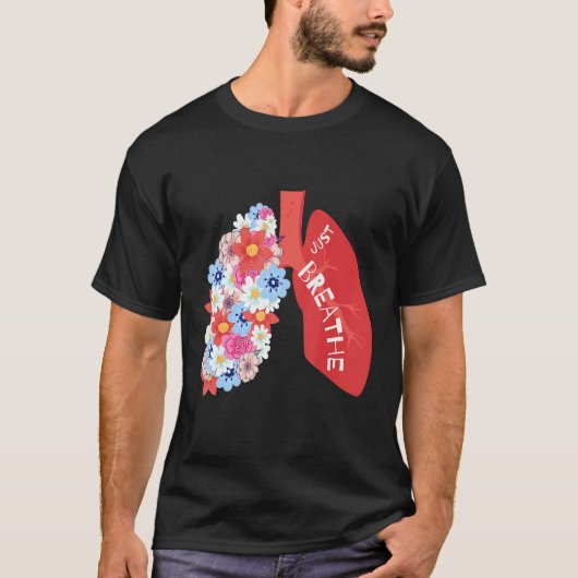 Breathe Floral Lung Respiratory Therapist RT T-shirt (Voorkant)