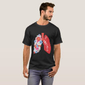 Breathe Floral Lung Respiratory Therapist RT T-shirt (Voorkant volledig)