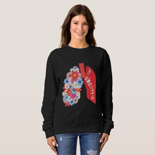 Breathe Floral Lung Respiratory Therapist RT Trui (Voorkant volledig)