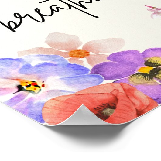 Breathe. – Florales Achtsamkeitsposter Poster (Hoek)