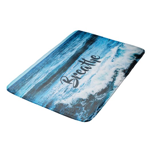 "Breathe" Hawaii Turquoise Blue Ocean Waves Foto Badmat (Gekanteld)