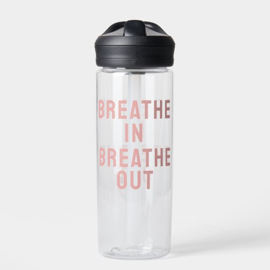 Breathe In Breathe Out Motivational Quote Waterfles (Voorkant)