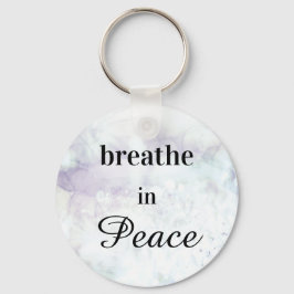 *~* Breathe in Peace Blauwgroen Lavender Waterverf Sleutelhanger