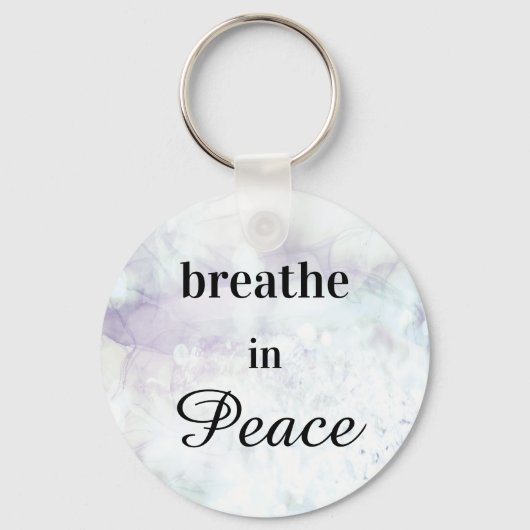 *~* Breathe in Peace Blauwgroen Lavender Waterverf Sleutelhanger (Voorkant)