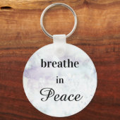 *~* Breathe in Peace Blauwgroen Lavender Waterverf Sleutelhanger (Voorkant)