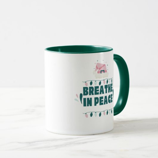 “Breathe in Peace” Minimalist Zen Mug Mok (Voorkant rechts)