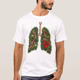 Breathe In the Season – Floral Lungs Christmas T-shirt