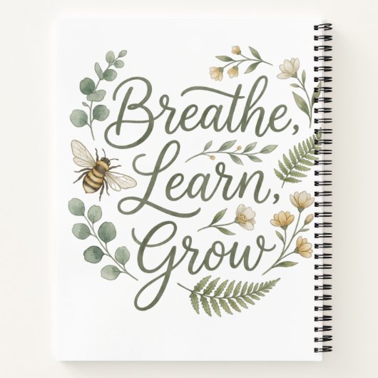 Breathe Learn Grow Mindfulness for mindful living Notitieboek (Achterkant)