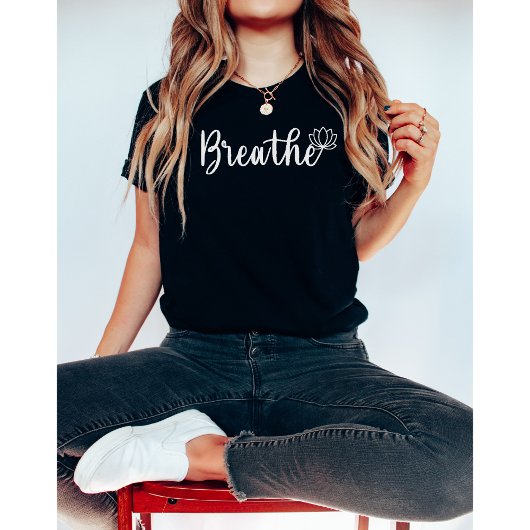 Breathe-Lotus Bloem-Wildbloem-Yoga T-shirt