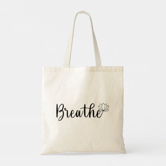 Breathe-Lotus Bloem-Wildbloem-Yoga Tote Bag (Achterkant)
