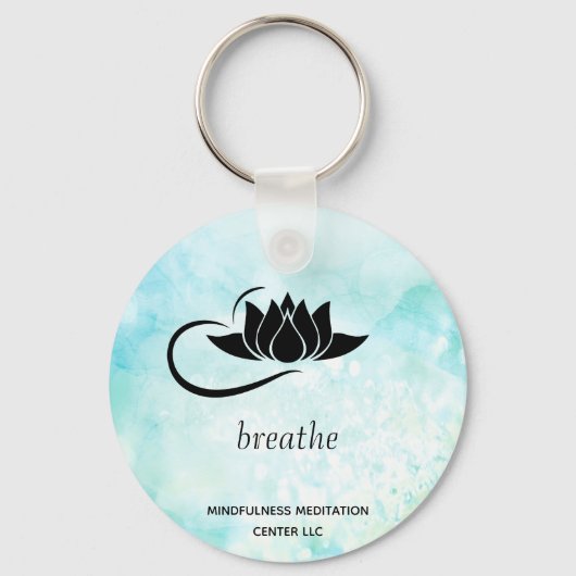 *~* BREATHE Lotus Branding Mint Turquoise SWAG Sleutelhanger (Voorkant)