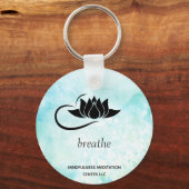 *~* BREATHE Lotus Branding Mint Turquoise SWAG Sleutelhanger (Voorkant)