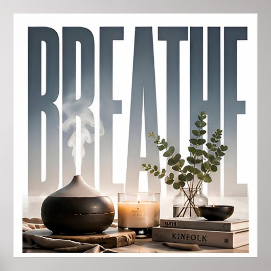 Breathe Luxury Mindfulness Redactioneel Grafisch  Poster (Voorkant)