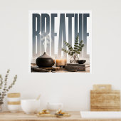 Breathe Luxury Mindfulness Redactioneel Grafisch  Poster (Keuken)