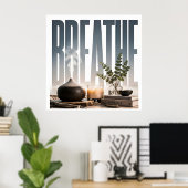 Breathe Luxury Mindfulness Redactioneel Grafisch  Poster (Thuiskantoor)