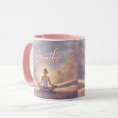 Breathe Meditation Mug Lavender Sky Mok (Voorkant links)