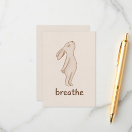 Breathe Minimal Bunny Encouragement Card Informatiekaartje