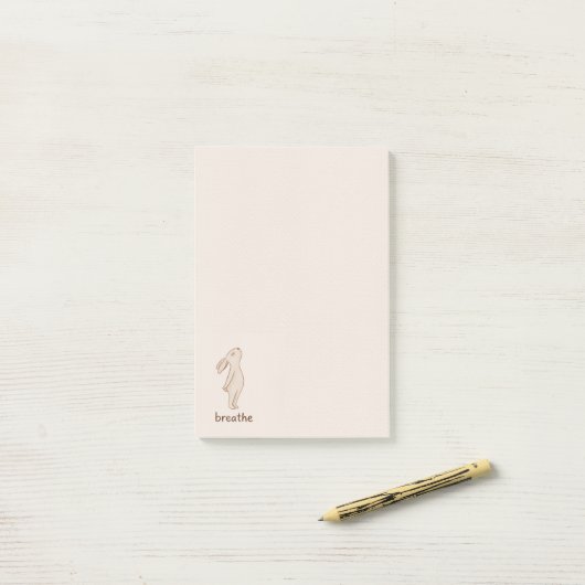 Breathe Minimal Bunny Post-it Notes (Op bureau)