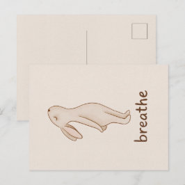 Breathe Minimal Bunny Postcard Aankondigingskaart