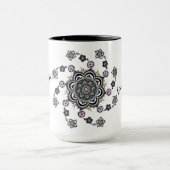Breathe Moderne spiraalbloem mandala Mok (Midden)