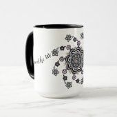 Breathe Moderne spiraalbloem mandala Mok (Voorkant links)