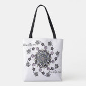 Breathe Moderne spiraalbloem mandala Tote Bag (Achterkant)