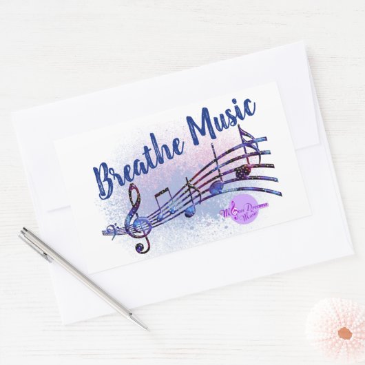 Breathe Music MoonDreams Music Logo Rechthoekige Sticker (Envelop)