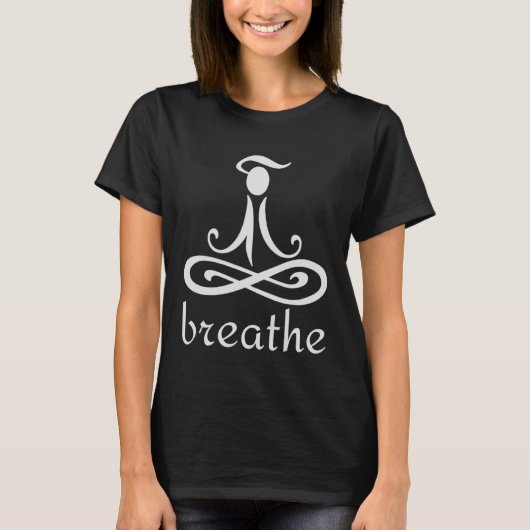 Breathe Om Yoga Meditation Symbol T-shirt (Voorkant)