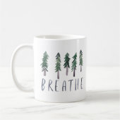 BREATHE Pine Trees Forest Waterverf Koffiemok (Links)