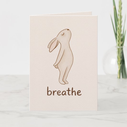 Breathe Rabbit Encouragement Card Bedankkaart (Voorkant)