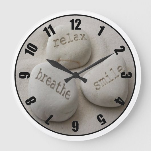 Breathe Relax Smile Gepersonaliseerd Fotoklok Grote Klok (Voorkant)