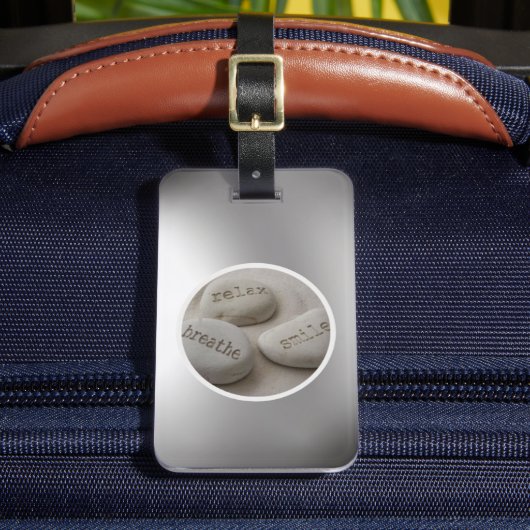 Breathe Relax Smile Luggage Tag Bagagelabel (Voorkant Insitu 2)