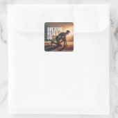 Breathe. Reset. Go. Vierkante Sticker (Tas)