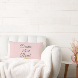 Breathe Rest Repeat Elegante Roze Minimalistisch Kussen