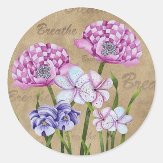 Breathe Ronde Sticker (Voorkant)