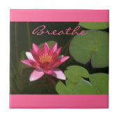 "Breathe" Roze Lotus Blossom Tafel Tegeltje (Voorkant)