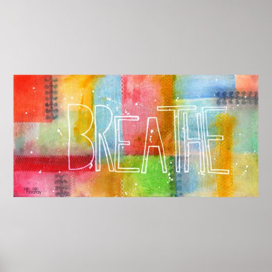- BREATHE - Typografie Art Painting Poster Print (Voorkant)