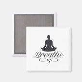 Breathe Yoga Pose Silhouette Magneet (Voorkant / Achterkant)