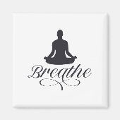 Breathe Yoga Pose Silhouette Magneet (Voorkant)