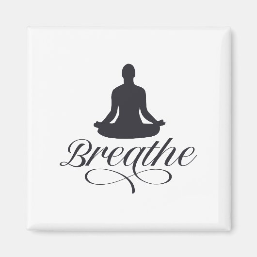 Breathe Yoga Pose Silhouette Magneet (Voorkant)