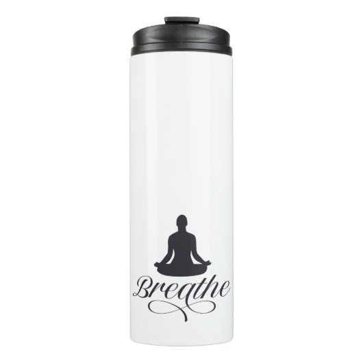 Breathe Yoga Pose Silhouette Thermosbeker (Voorkant)