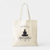 Breathe Yoga Pose Silhouette Tote Bag (Achterkant)