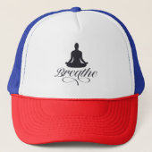 Breathe Yoga Pose Silhouette Trucker Pet (Voorkant)