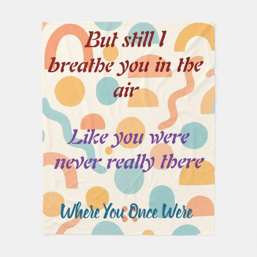 Breathe You in the Air, Memory and Love Fleece Deken (Voorkant)