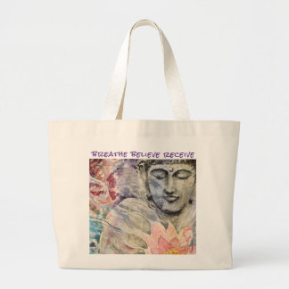 Breathe Zen Buddha Waterverf Large Canvas Tas